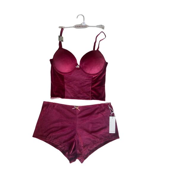 Rampage Velvet Lingerie Set Bra Top & Shorts Size M – NWT - Picture 7 of 8